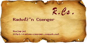 Radván Csenger névjegykártya